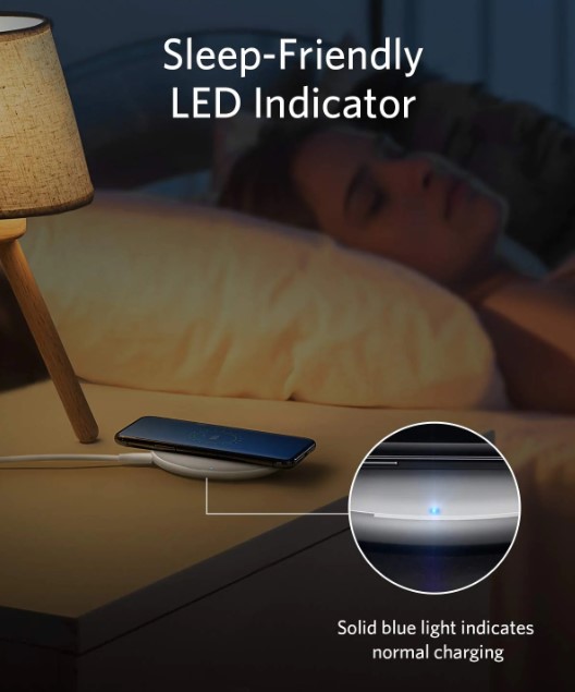 Anker Wireless Charger, PowerWave Pad for iPhone and Samsung, Qi-Certified 10W Max for iPhone 13/13 Pro/12/11/SE 2020/AirPods/Galaxy S20 (No AC Adapter, Not Compatible with MagSafe Magnetic Charging). 