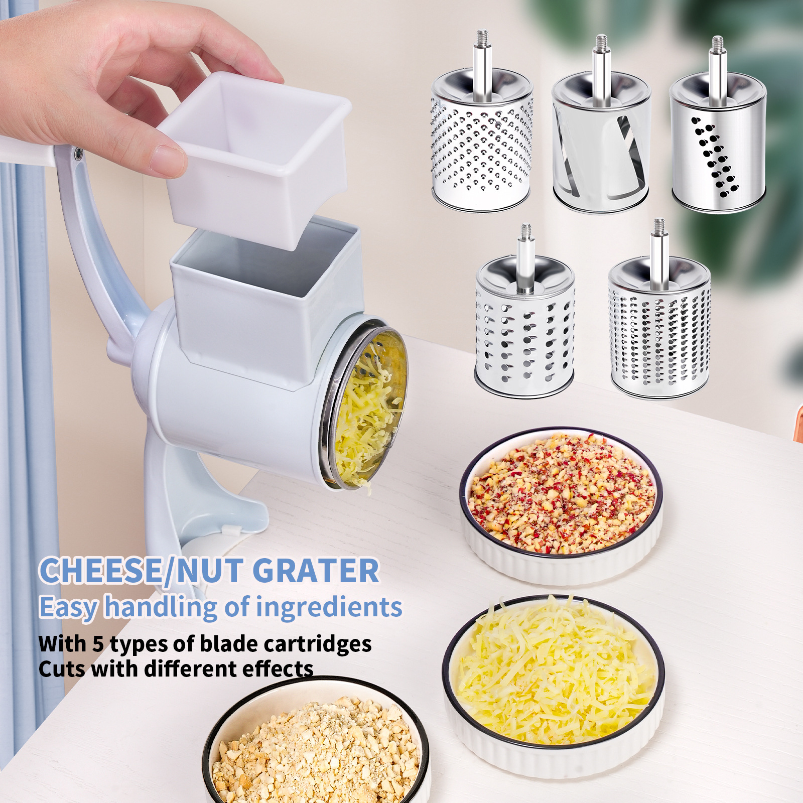 GC Nut Chopper Grinder With Hand Crank Peanut Grinding Device Nut Chopper Peanut Grinder Dried Fruit Crusher Multifunctional Manual Nut Grinder For Different Nuts Baking Kitchen. 
