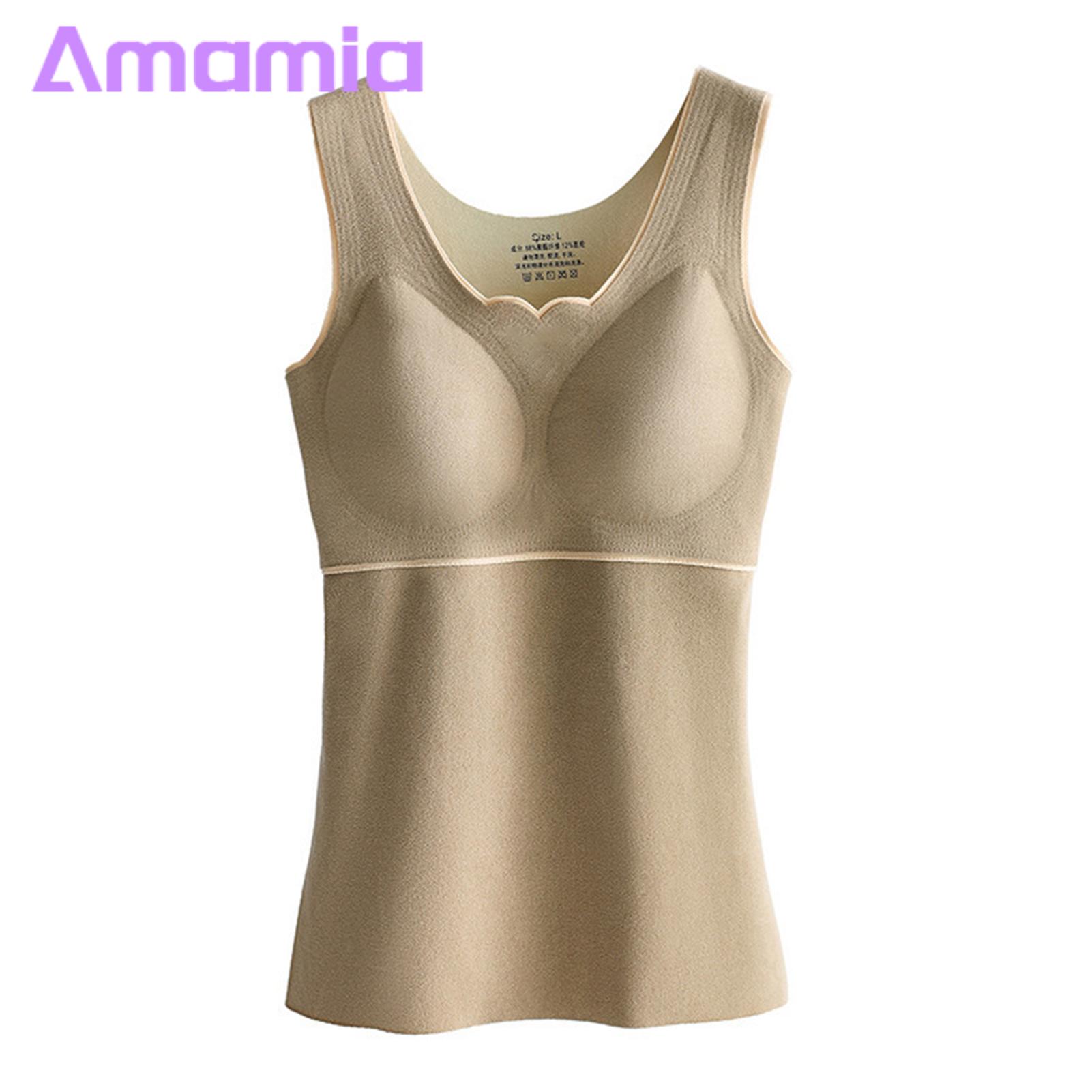 Women Vest Cozy Seamless Thermal Vest with Chest Support Perfect for Winter Fall Soft Thick Southeast Asian Buyers' Favorite Vest with Breast Pads