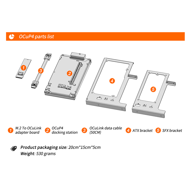 OCuLink Graphics Card Docking Station OCuP4V2 PCI-E4.0 Chip Support for /AMD/ Series Graphics Cards. 