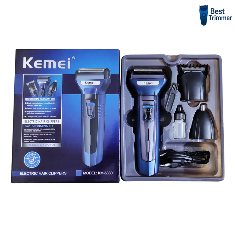 Kemei KM-6330 (3 in 1) Shaver, Hair ,Beard And Nose Trimmer. 