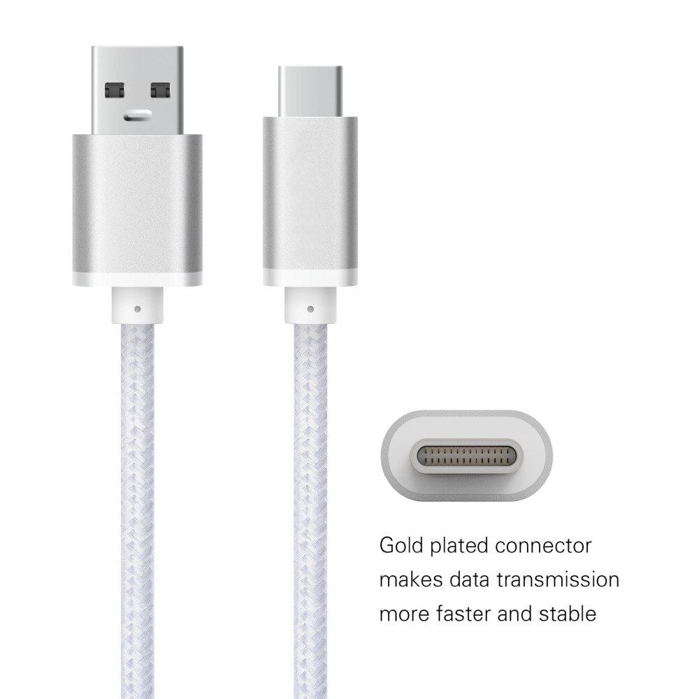 【Hey my home】1M Aluminum USB Type C Sync Charger Cable for Wileyfox Swift 2, 2 Plus Type C 3.1 Charging Cable. 