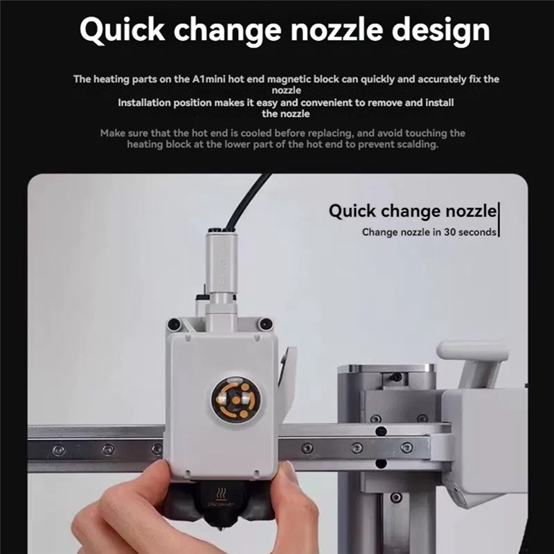 For Bambu Lab A1/A1 Mini Hotend Kit Brass Nozzle for Bambu Lab A1 3D Printer Hotend. 