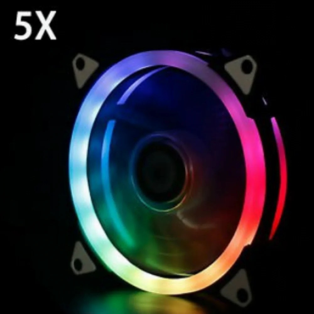 HXHF HF200 6-In-1 & 4-In-1 RGB Case Fan 120mm Cooling Fan Set Remote Included Plus 10-Port Hub For Ultimate System Cooling. 