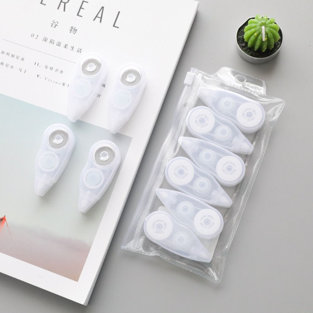Portable Office School Supplies Creative Stationery Promotional Gift Adhesive Tape Correcting Tool Transparent Blank Correction Tape