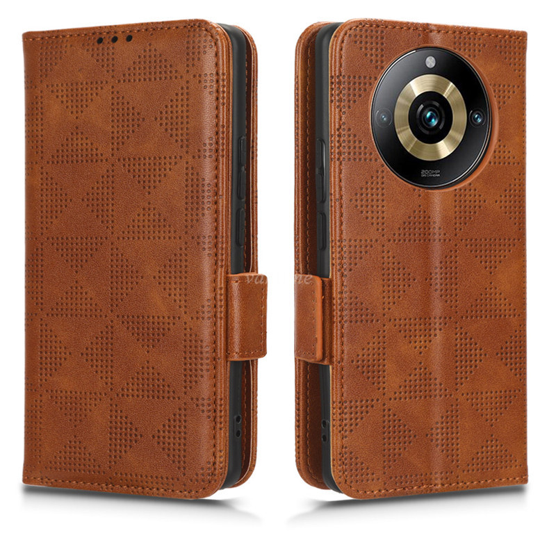 HAOYE Custodia Portafoglio In Pelle PU Per Realme 11 Pro / 11 Pro+ – Con Slot Carte, Supporto E Chiusura Magnetica – Marrone