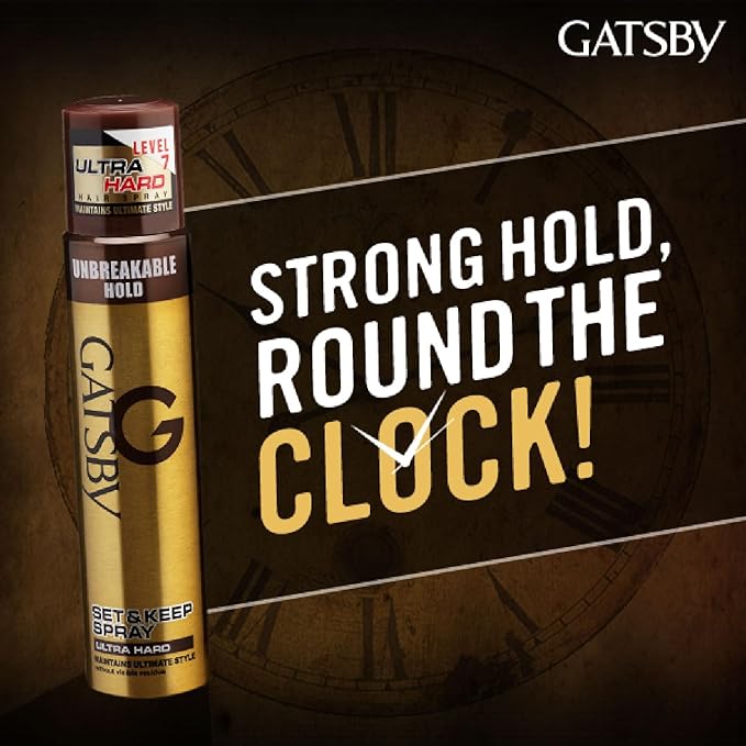 Gatsby - Set & Keep Spray Ultra Hard | Maximum setting power for an Ultimate style - 250ml. 