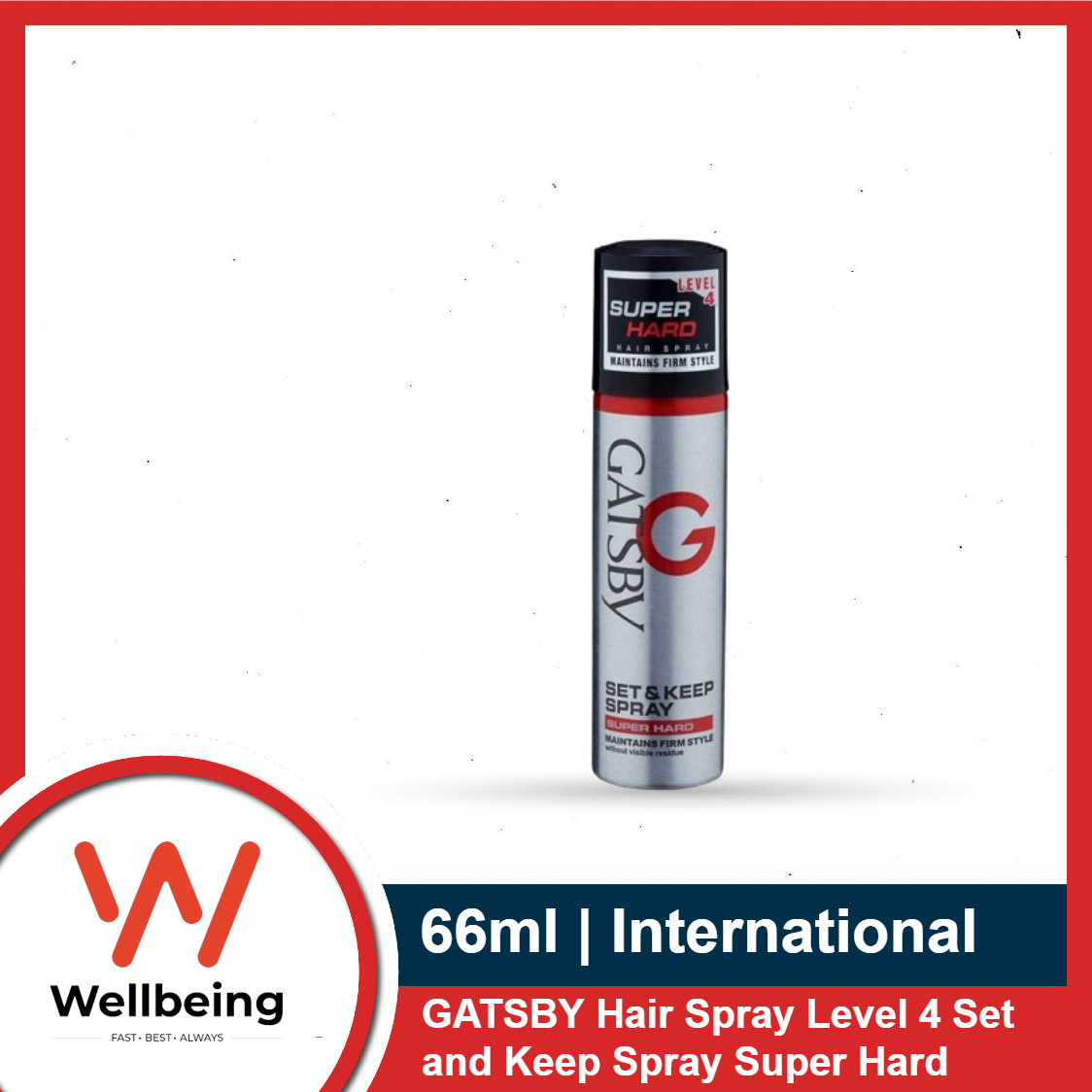 GATSBY Hair Spray Level 4 Set and Keep Spray Super Hard 66ml