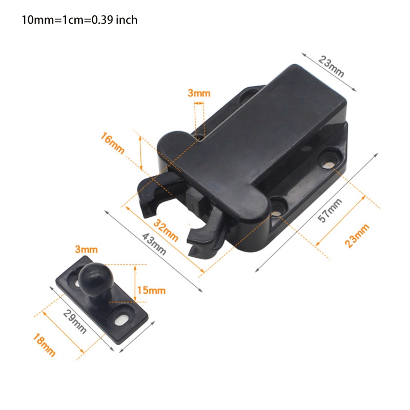Straps,Invisible Furniture Lock Cabinet Touch Latch with Mute Pop-up Function Push to Open Catch Lock for Cupboard Wardrobe. 