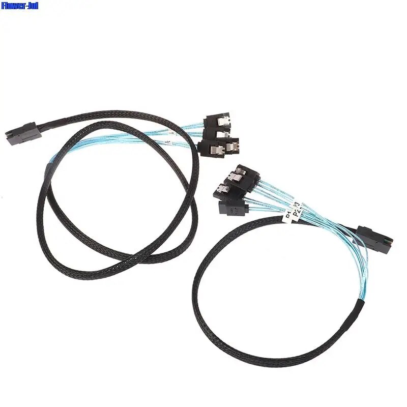 SAS SATA Cable Mini-SAS SFF-8087 To 4 SATA Cable Mini SAS 4i SFF8087 36P To 4 SATA 7P Cable 12Gbps 1/0.5M Hard Drive Data. 