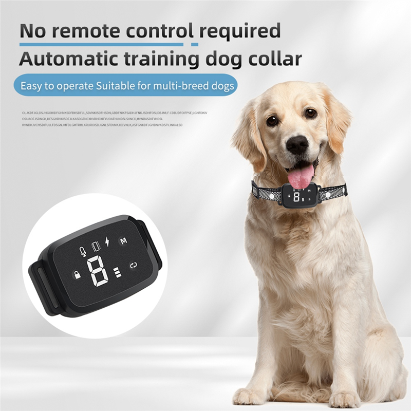 1 PCS HD Digital Display IP67 Waterproof Collar for Dog Rechargeable Bark Stopper (B). 