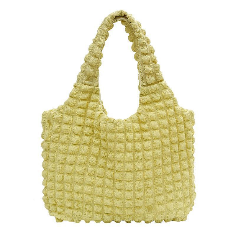 2023 New Summer Korean Ins Girly Cloud Puff Flower Shoulder Bag Canvas Simple Handbag. 