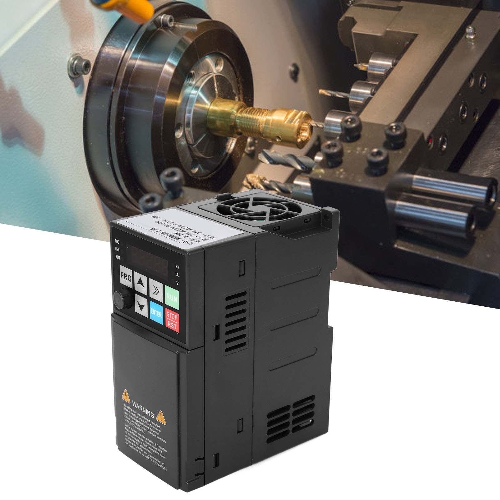 VFD Inverter Converter Extra Large Heat Sink Good Heat Dissipation 2.2KW Frequency Inverter 1PH 220V To 3PH 10A 220V Humanised Keyboard for CNC Machine Tools. 