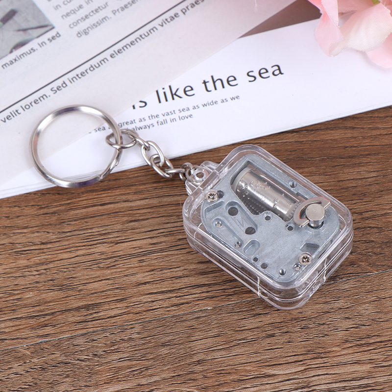 1Pc Music Box DIY Mechanical Metal Music Boxes Clockwork Keychain Gift.