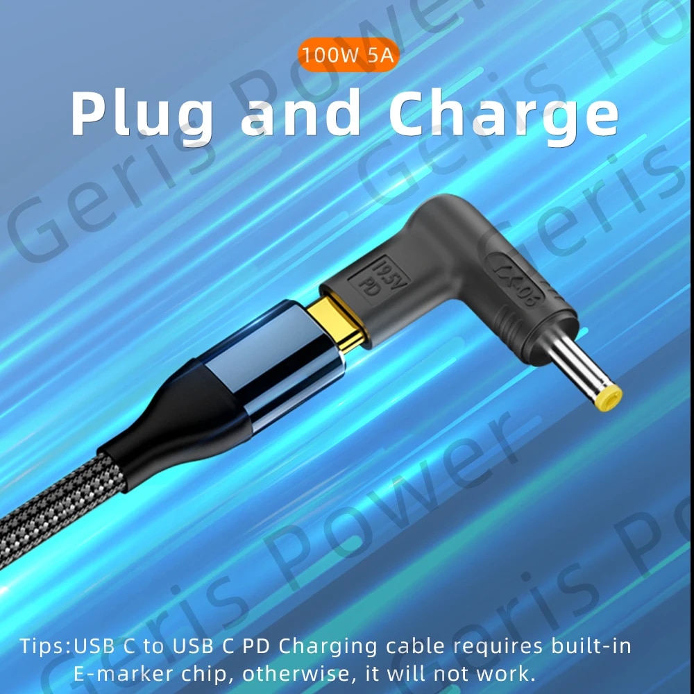 ​P​D 100W Type C to Universal Laptop Charger Converter for Asus Lenovo Hp Dell Acer Samsung USB C Fast Charger Adapter Connector. 