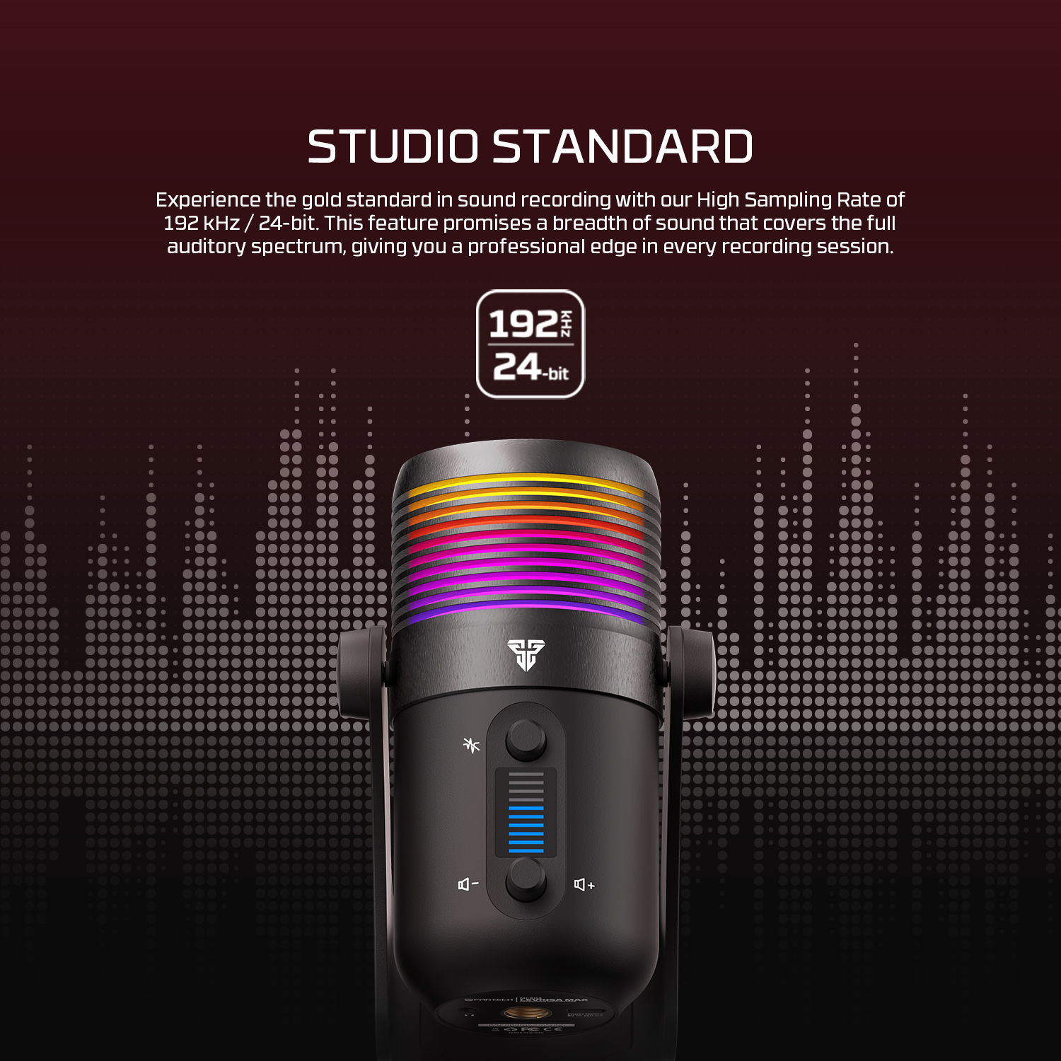 FANTECH MCX03 Leviosa Max Condenser Microphone For Desktop Computer Microphone With RGB Noise Cancellation Microphone. 