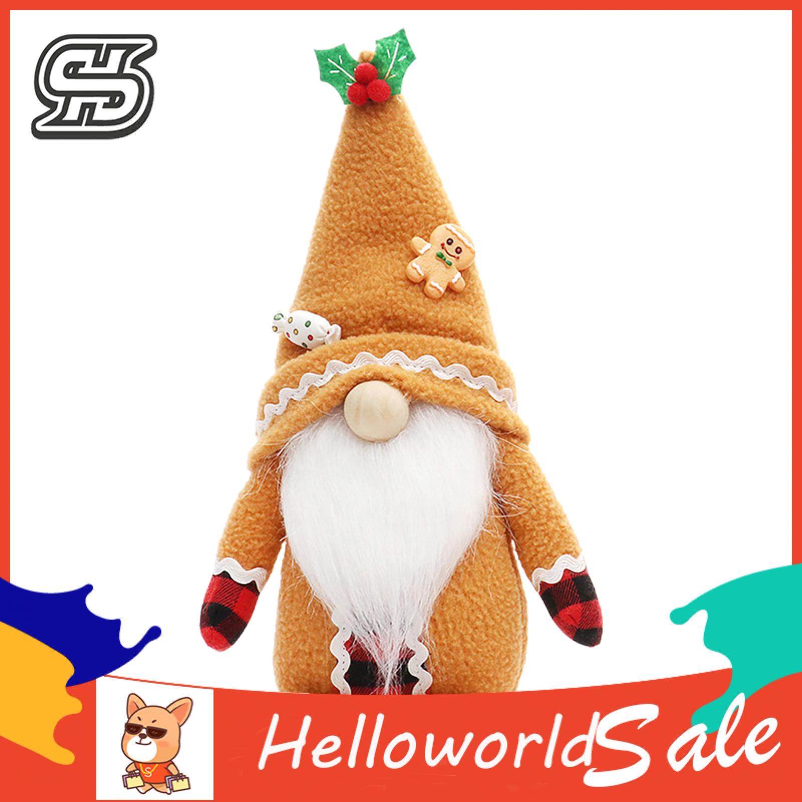 HelloWorld Christmas Plush Doll Whiskers Xmas Stuffed Faceless Gnome Doll