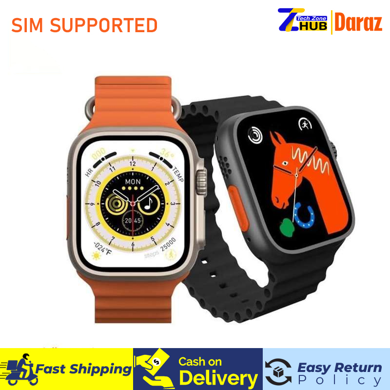 K10 Ultra Smartwatch: SIM Support, Fitness Tracking Smart Watch 2.1" Display, Wireless Charger and Bluetooth Connectivity Calling & Music Smartwatch