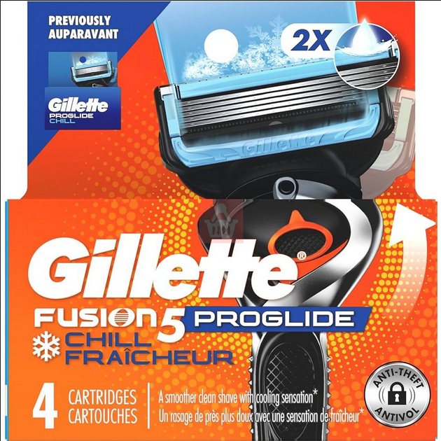 Gillette Fusion 5 Proglide Chill Fraicheur 4 Blade Refills