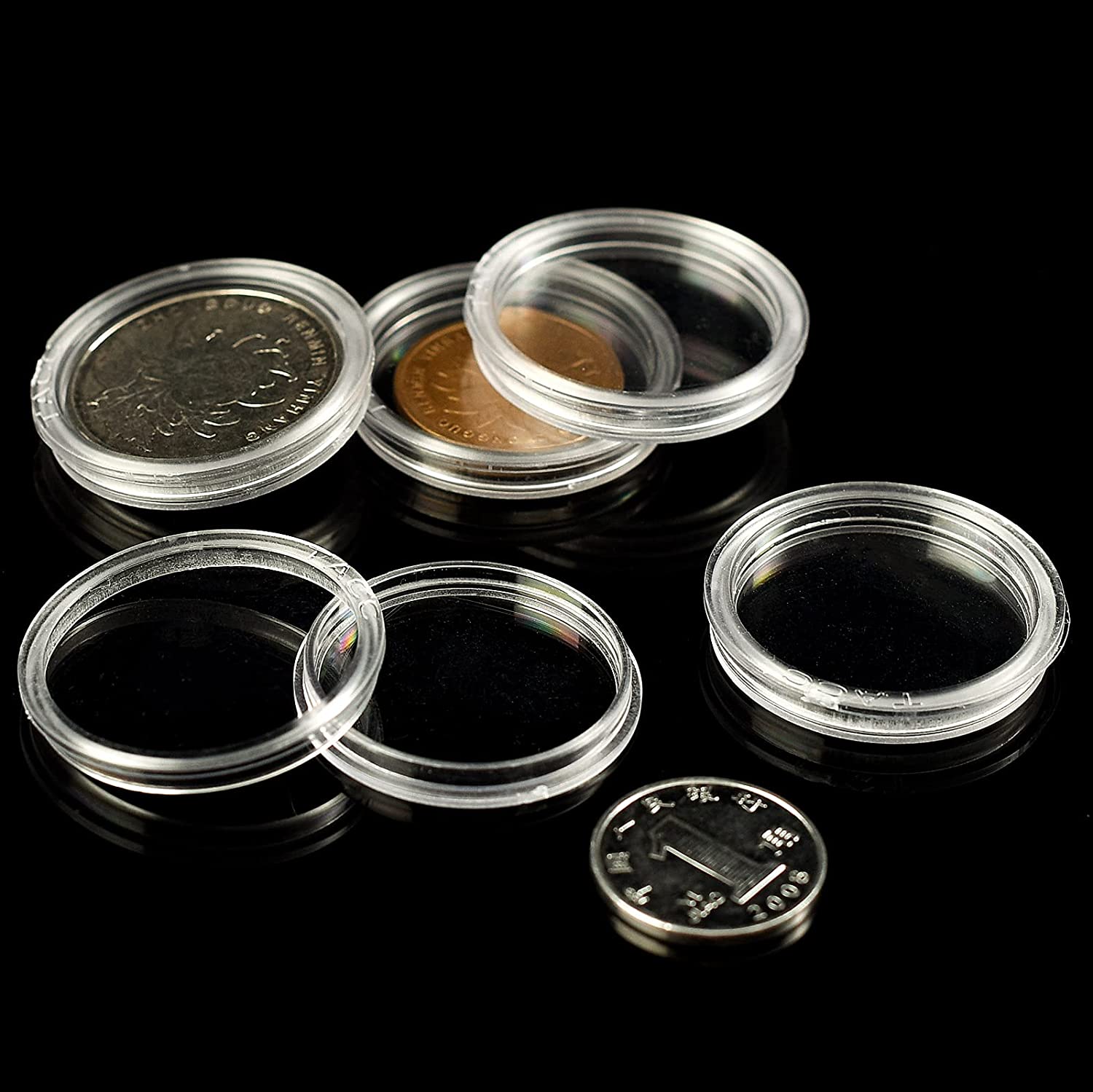 10/25pcs 21-38mm Transparent Plastic Coinning Holder Collecting Case for Coinnings Storage Capsules Protection Boxs Container. 
