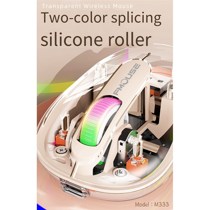 Wireless Bluetooth Mouse Transparent Magnetic Rechargeable Mouse Three Mode Silent Led Lamp Mouse for Laptop PC White. 