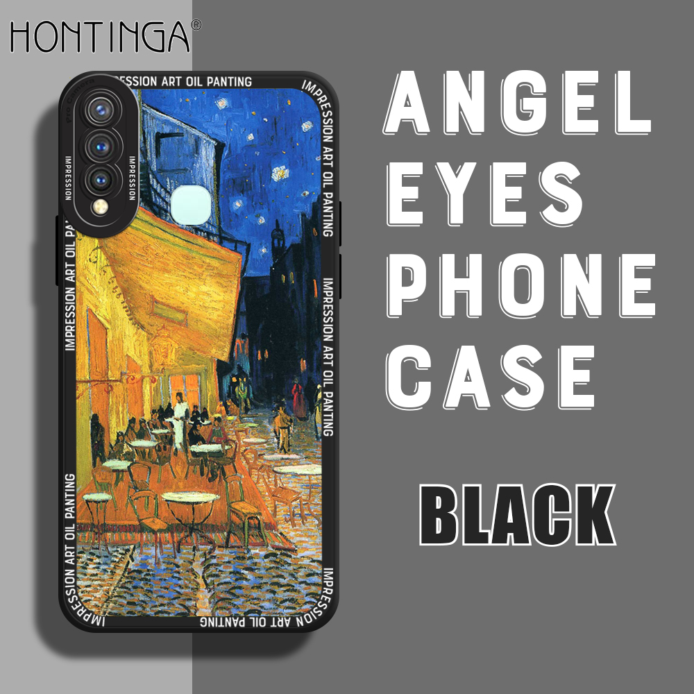Hontinga for Vivo Y19 Back Cover Oil Painting Fashion Case Camera Protection Soft Silicone TPU Phone Cases
