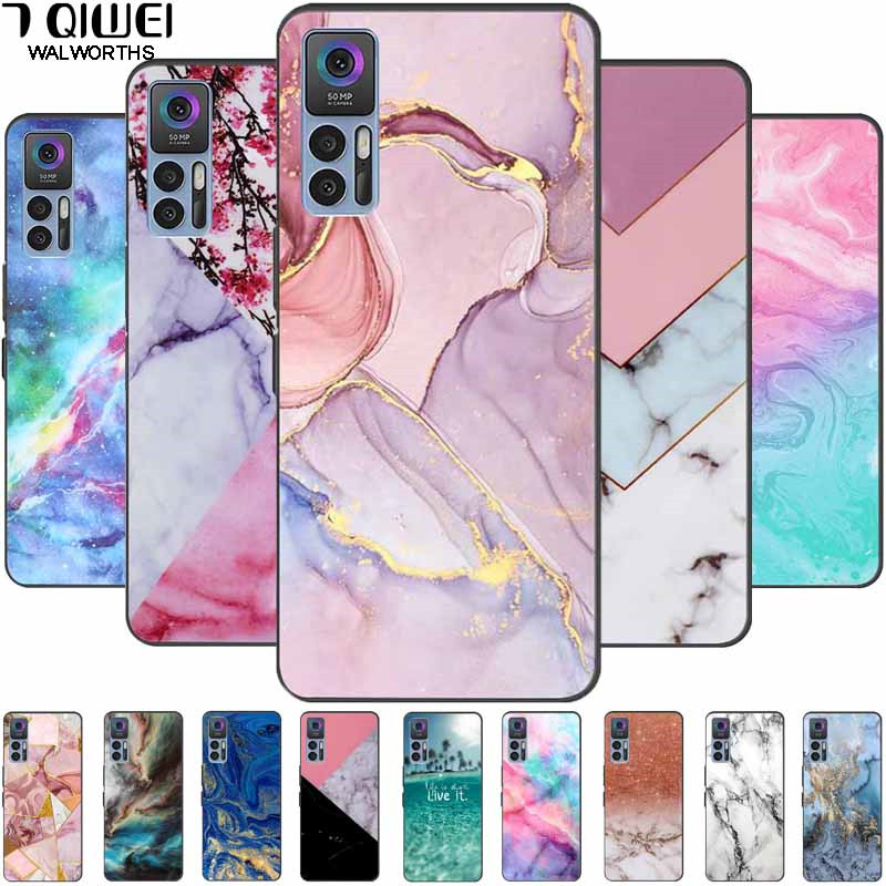 Case For TCL 30 Plus Cover 30+ Marble Silicone Soft TPU Back Cases for TCL 30 5G Case TCL30 T676H Coque T676K T676J Capa Fashion