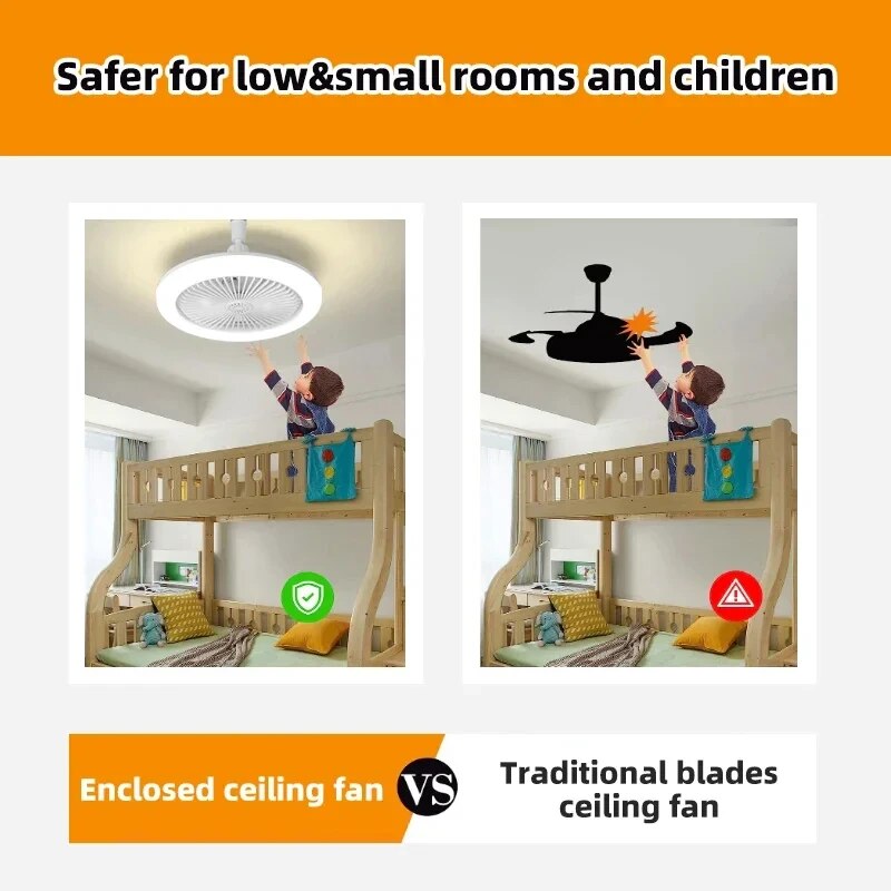 XIAOMI Ceiling Fans With Remote Control and Light LED Lamp Fan E27 Converter Base Smart Silent Ceiling Fans For Living Room. 