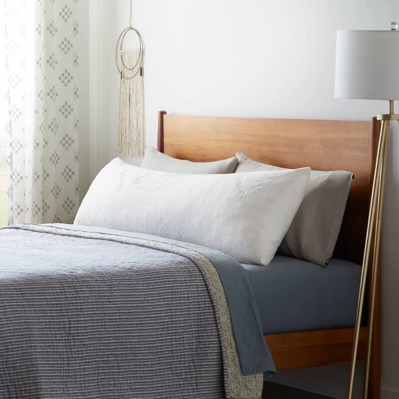 Shredded Memory Foam Body Pillow, Extra Large, Ultra Plush, White, Rest Haven. 