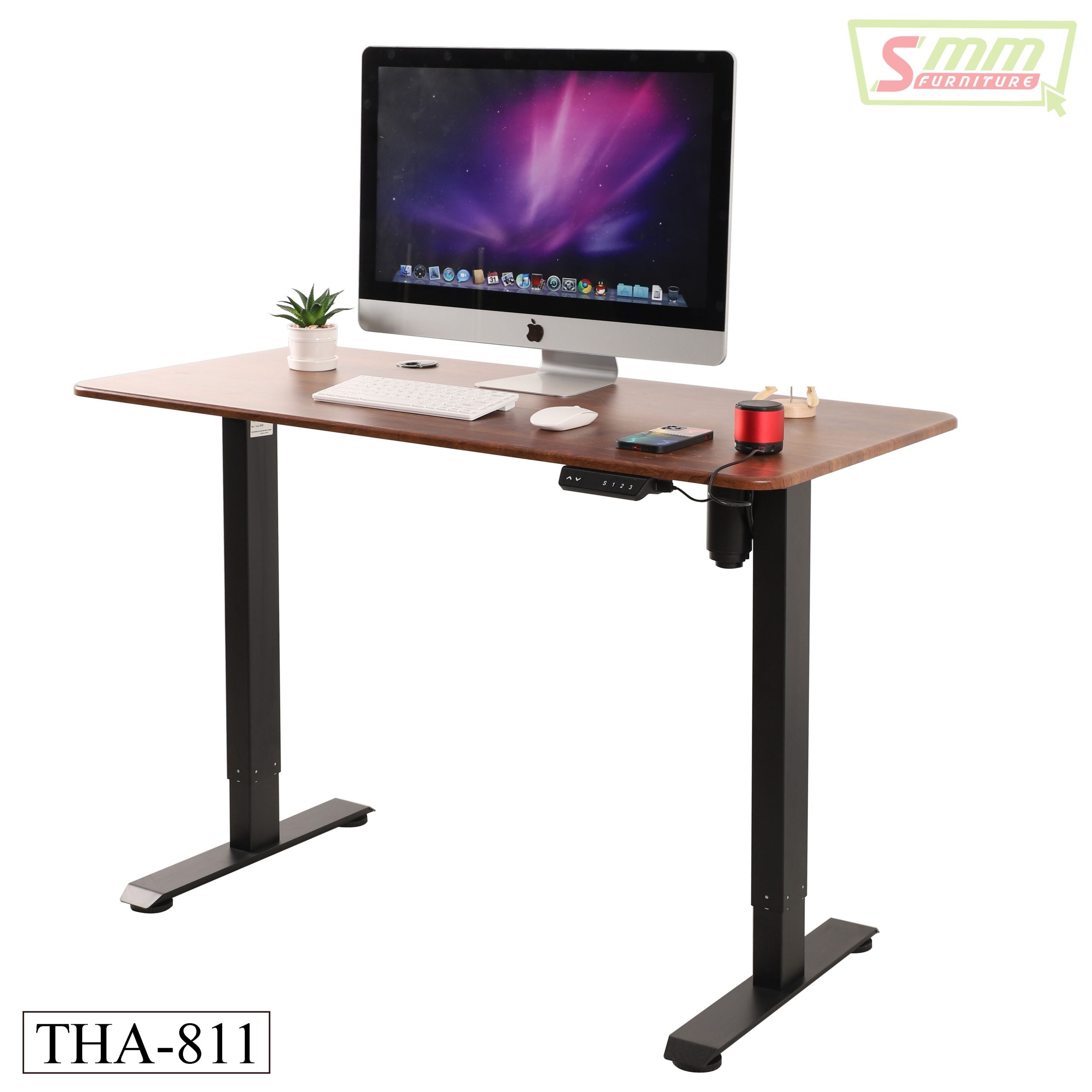 Electric Height Adjustable Standing Computer Desk Single Motor THA-811