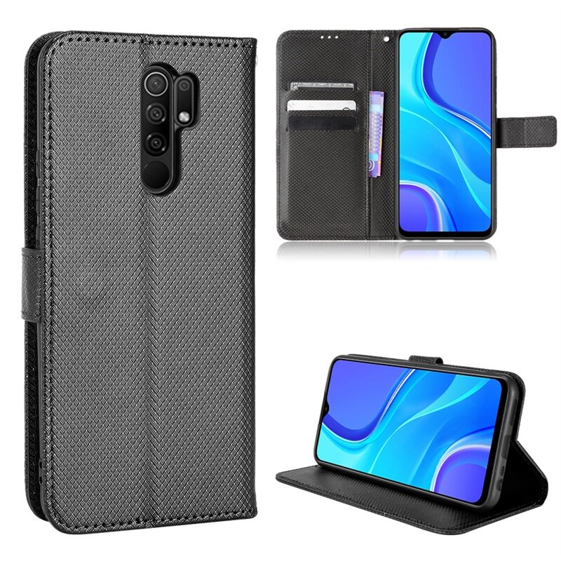 xprmy for Redmi 9 Casing Flip Phone Holder Stand Case Wallet PU Leather Back Cover