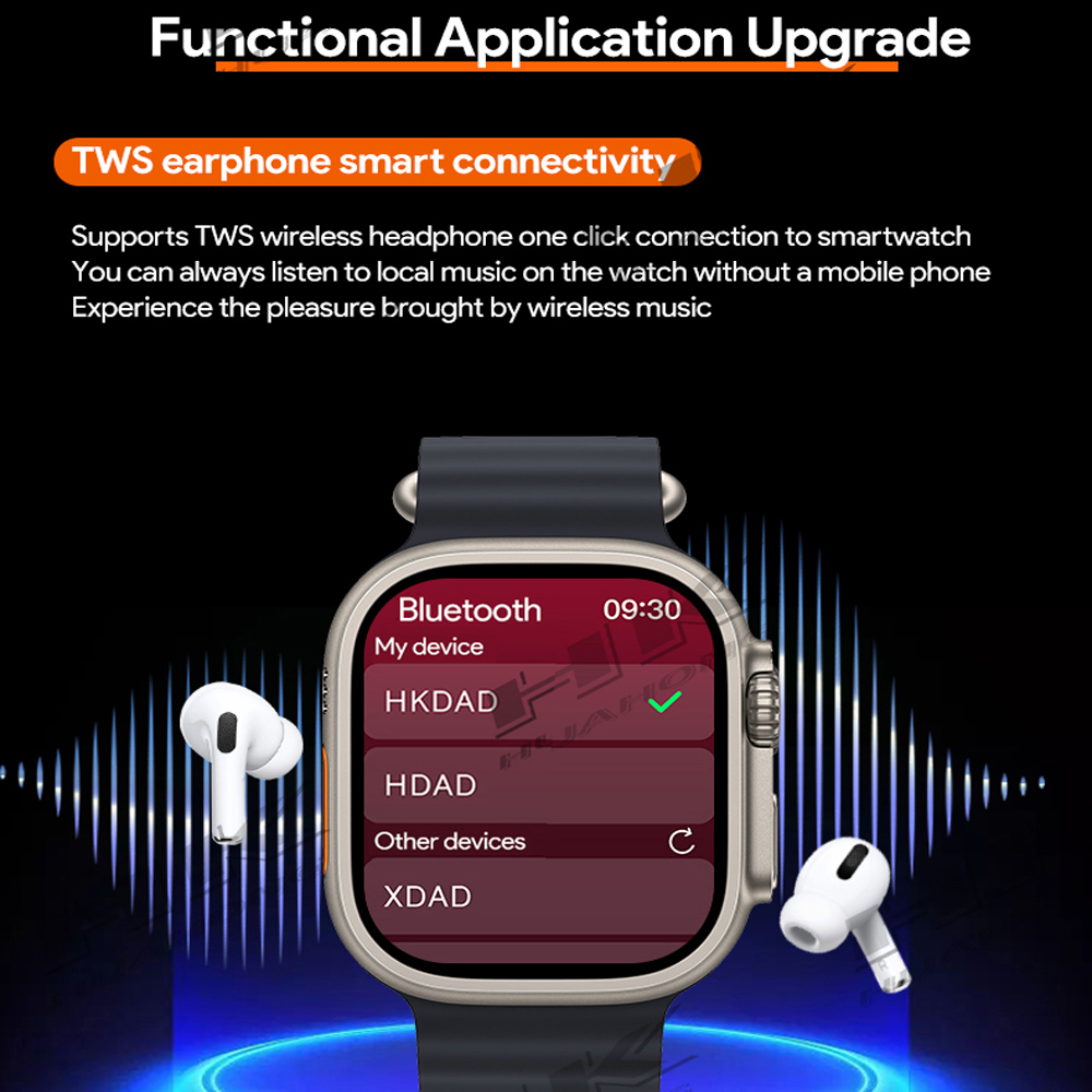 HK9 Ultra 2 Max AMOLED ChatGPT Men Smart Watch AI Watch Face with Compass 2GB ROM Compass Door NFC Sports Smartwatch for IOS&Android.. 