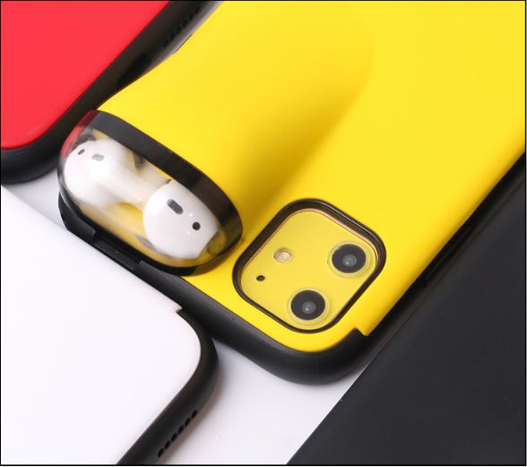 【The road to happiness Store】2 In1 Silicone iPhone Case Airpod Case for iPhone 11 Pro Max Xs Max Xr X 10 8 7 With AirPods Holder Case iPhone AirPods Cover. 