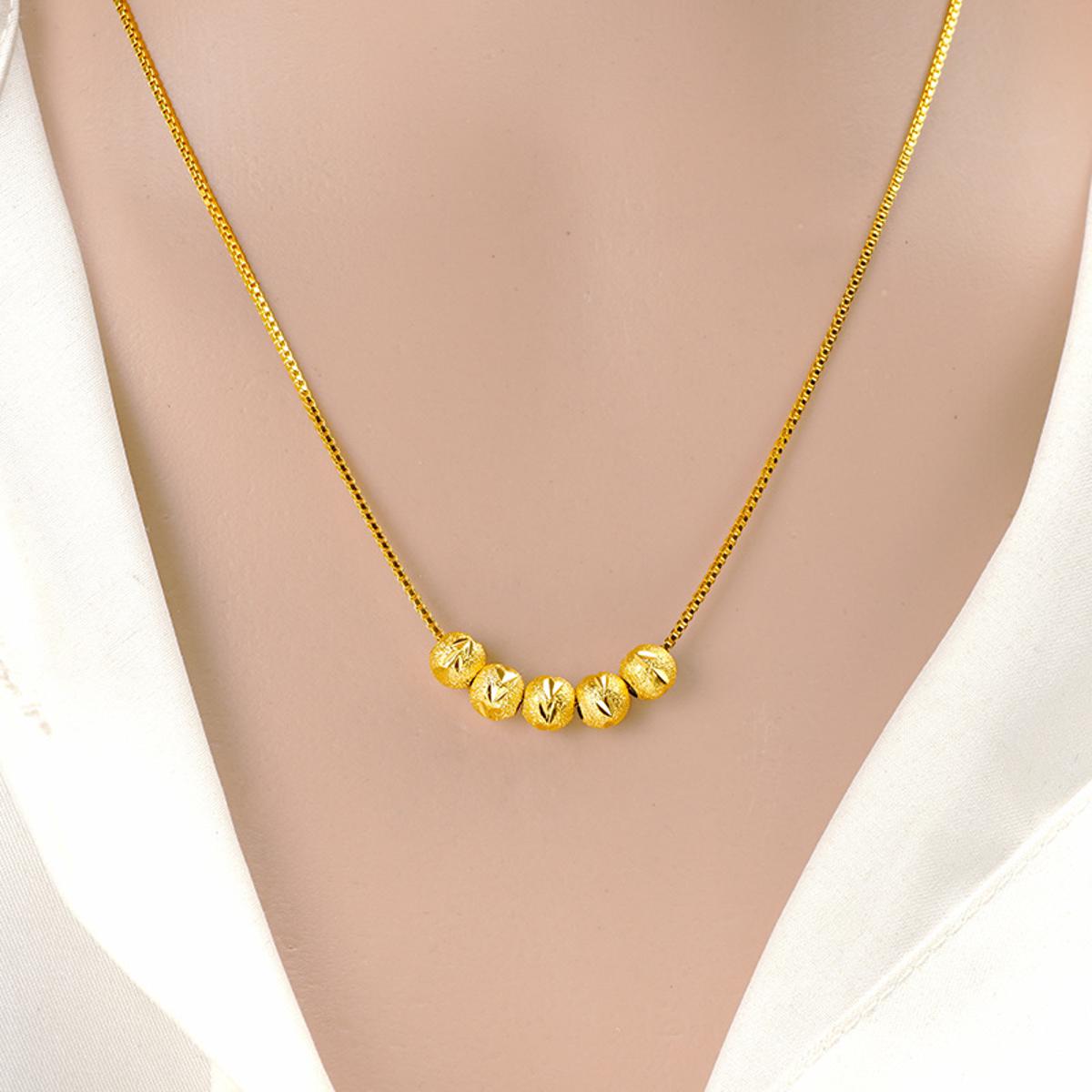 New Fashionable Ball Necklace Chain For Women Attractive Gold