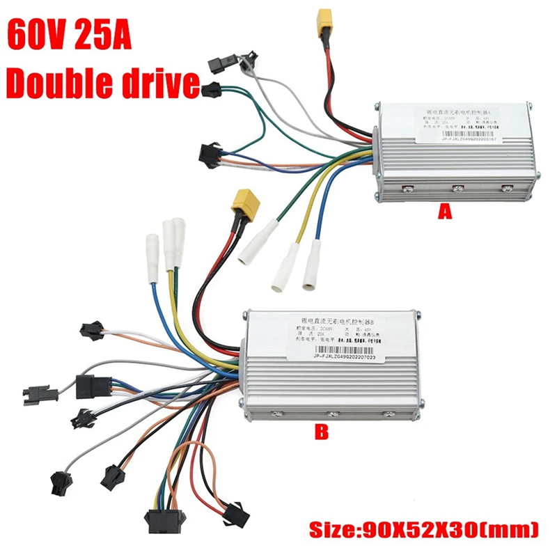 60V 25A Brushless Controller Dual Motor+36V-60V LCD Display Dashboard for Electric Scooter E Bike Component. 