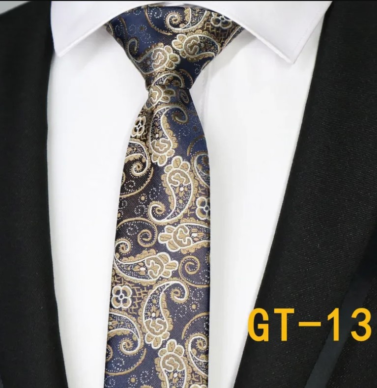 Printed Luxury Silk Paisley Neck Ties 6CM Wide Slim Necktie For Men's Suit Shirt Party Wedding Accessories