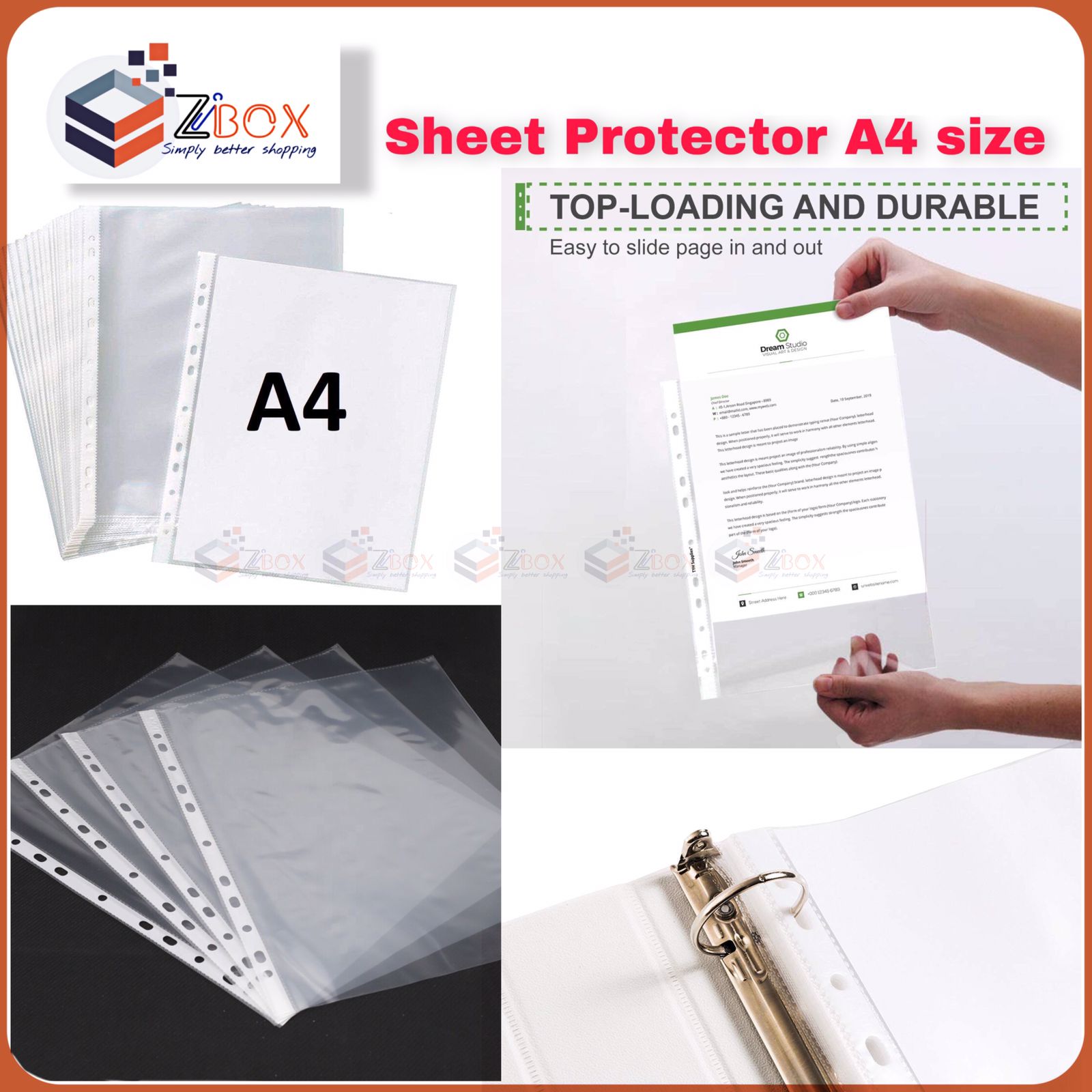 Sheet Protector A4 size Transparent 25 pcs or 100 pcs