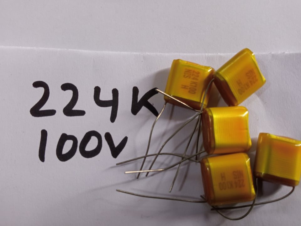 10Pcs- 224j 100V Metallized Polypropylene Film 2A224J Capacitor 220nF 100V Mylar Polyester Film Electrical Circuitry & Parts. 