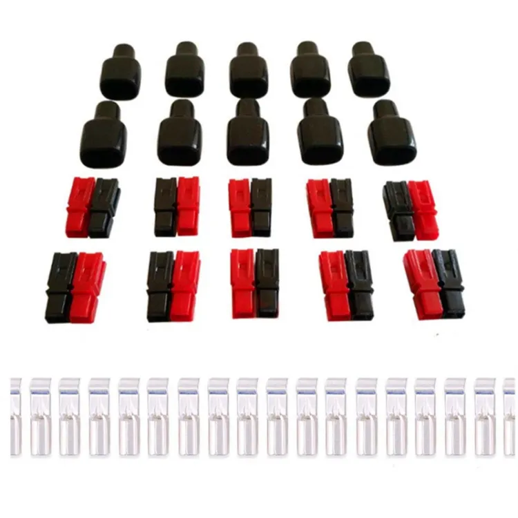 10 Pair 30A 600V Power Connectors Spare Parts Accessories with Insulation  Cover for Anderson Powerpole Interlocking Plug Terminals