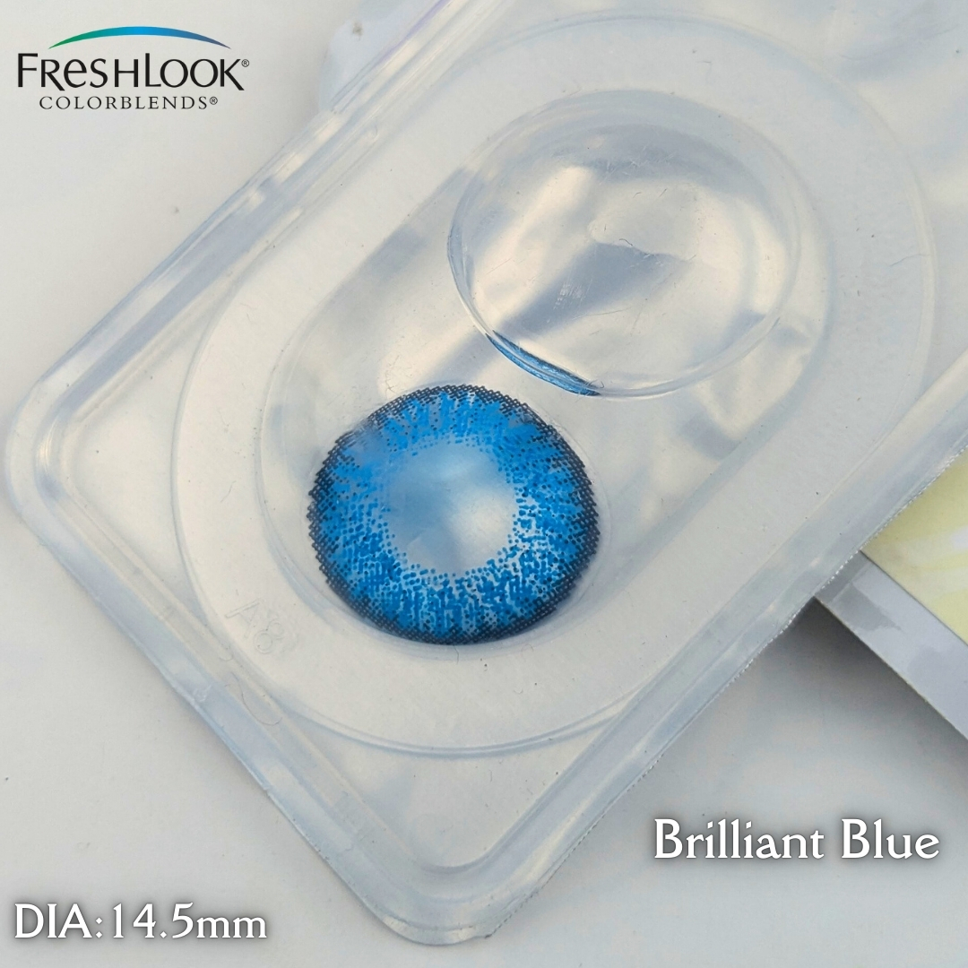 Freshlook Brilliant Blue Color Contact Lens with kit box.1 pair Freshlook Colorblends Color contact lens For Eyemakeup/eyefashion. Frehlook Colorblensds Series #brilliantblue