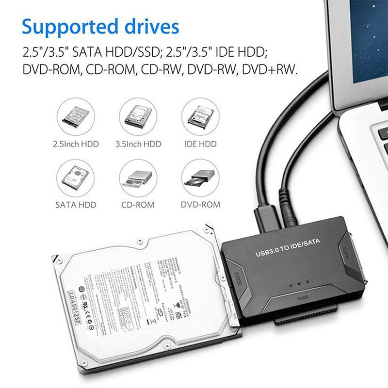 SATA to USB 3.0 IDE Adapter USB 3.0 2.0 SATA for 2.5 3.5 Hard Disk Drive HDD SSD Converter IDE SATA Adapter Cable for Laptops. 