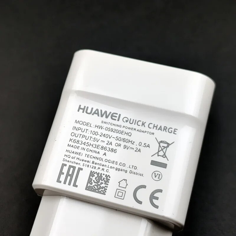 Original Huawei P20 Lite Charger Fast Charge 9V/2A EU power adapter usb type c cable for p20 lite y9 prime 2019 Nova 3 3i 4. 