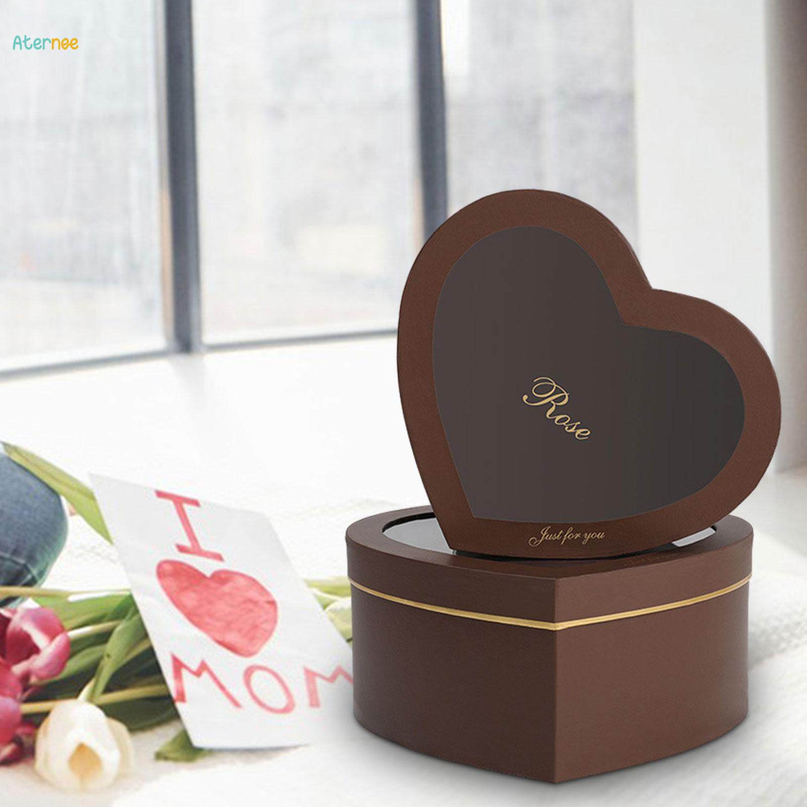 2Pcs Empty Heart Shaped Gift Boxes with Clear Lids Cardboard Boxes for Proposal Valentines Day. 