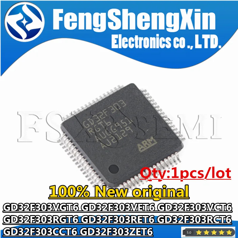 1pcs 100% New GD32F303VGT6 GD32F303VET6 GD32F303VCT6 GD32F303RGT6 GD32F303RET6 GD32F303RCT6 GD32F303CCT6 GD32F303ZET6 QFP Chips