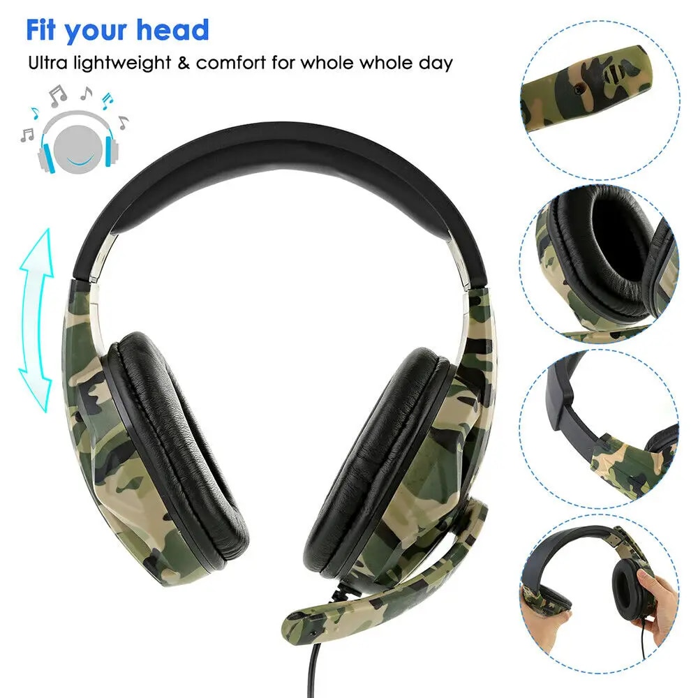 RLOVS Wired Gaming Headphones With Microphone For Computer PS4 PS5 Xbox Bass Stereo PC High Sound Quality Wired Headset Gifts. 