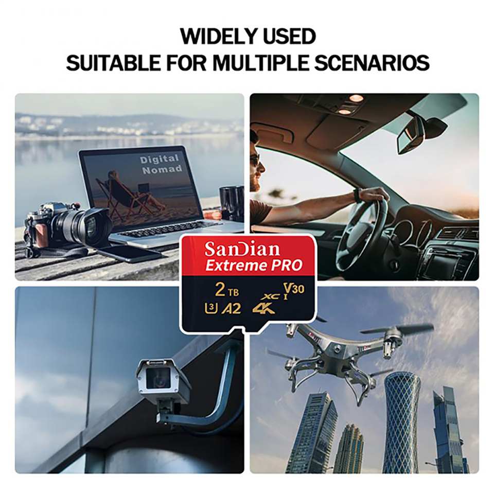 SanDian 128GB Extreme Pro Micro SD Memory Card Works with Action Camera Hero 12 Black V60 U3 Stromboli MicroSDXCSD Card Reader. 
