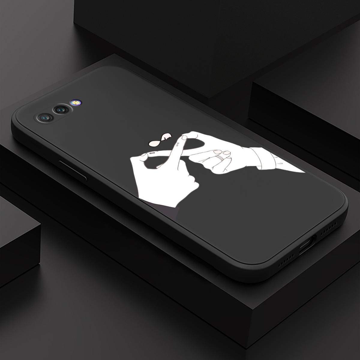ZeroQiQi for Honor 10 Back Cover Mobius Ring Ultra Thin Soft Luxury Square Multicolor Liquid Silicone Phone Case