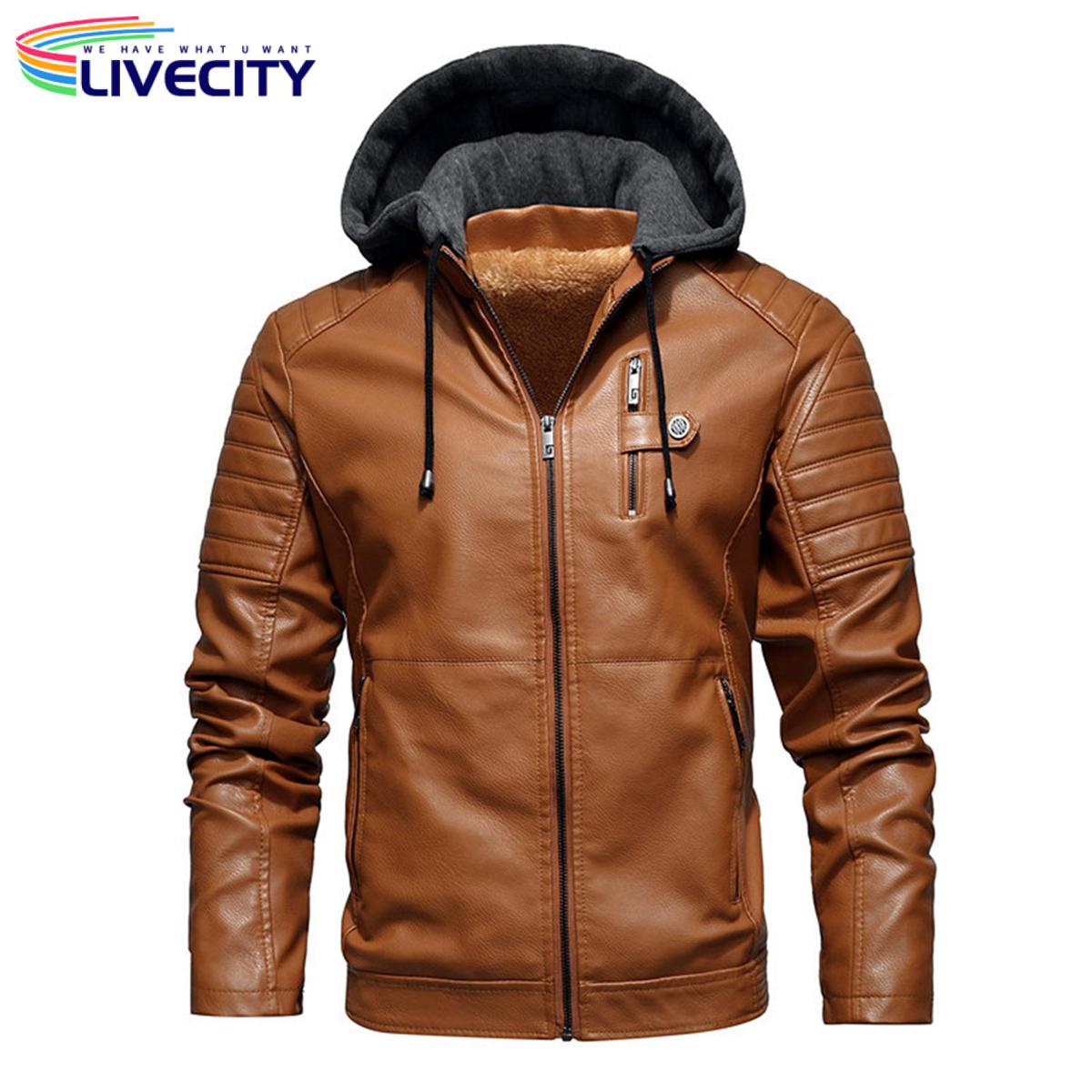 Men Windbreaker Plush Lining Straight Bottom Drawstring Jacket