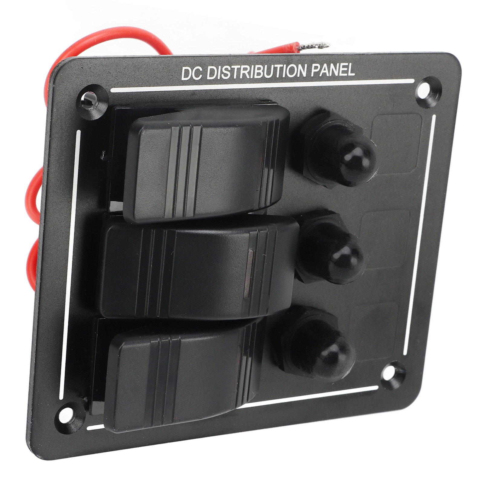 Marine Toggle Switch Panel, 3 Gang 12-24V IP66 Waterproof Red LED Indicator Multiple Protection Rocker Switch Panel Safe To Use for Yacht