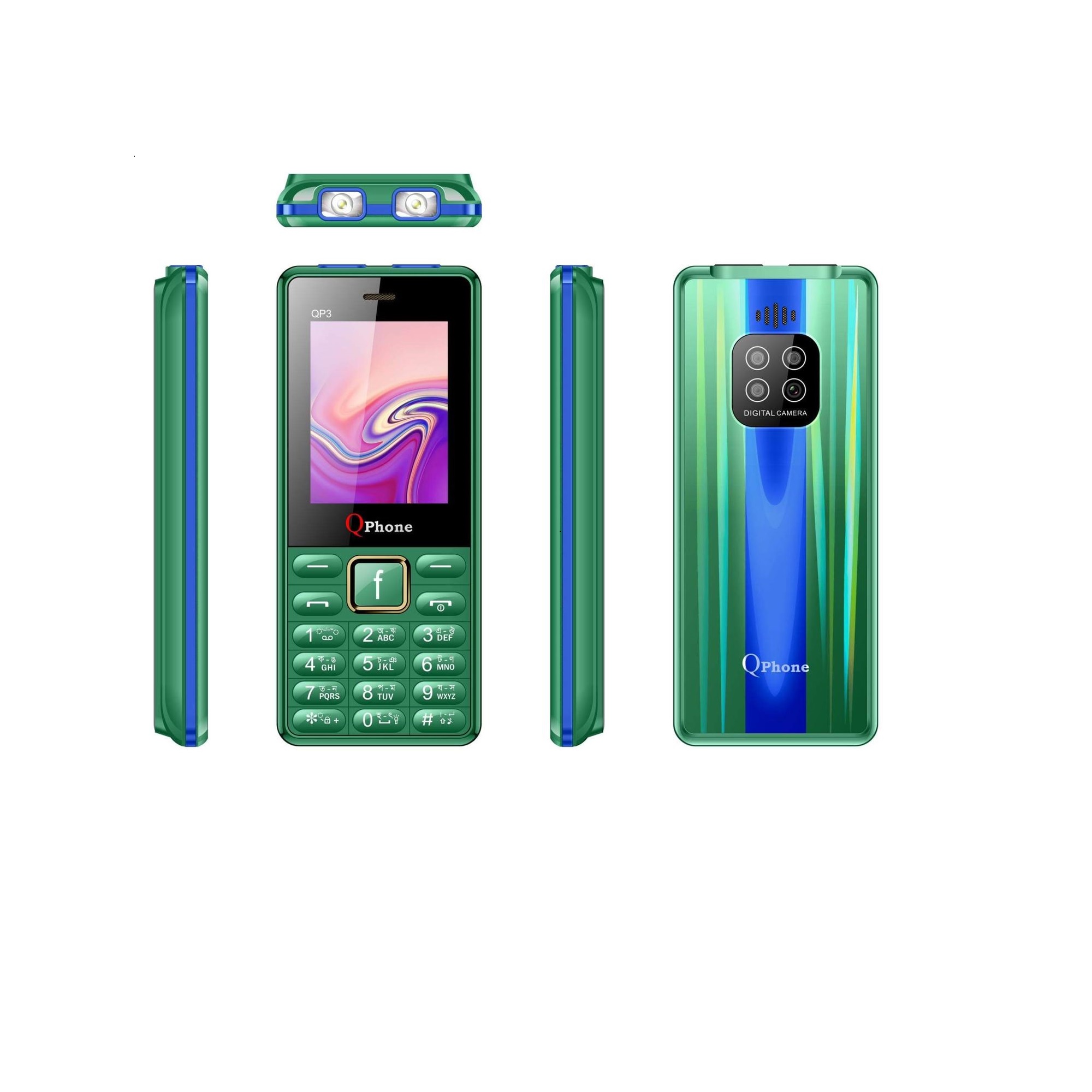 qphone Qp3 , dual sim ,feature phone ,full multimedia ,memory use up to 32 gb. 